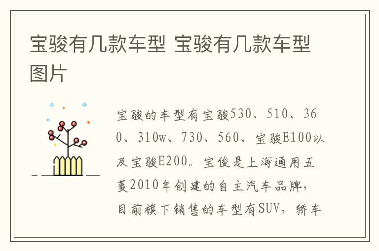 宝骏有几款车型图片 宝骏有几款车型