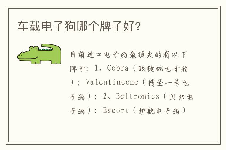 车载电子狗哪个牌子好 车载电子狗哪个牌子好