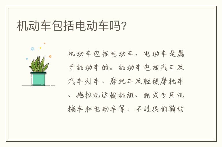 机动车包括电动车吗 机动车包括电动车吗