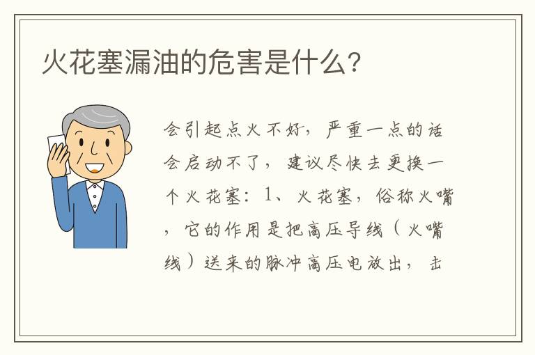 火花塞漏油的危害是什么 火花塞漏油的危害是什么