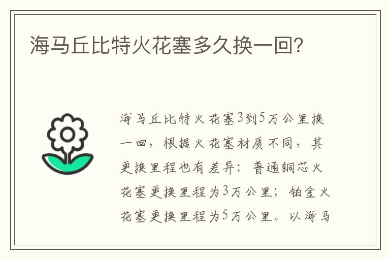 海马丘比特火花塞多久换一回 海马丘比特火花塞多久换一回