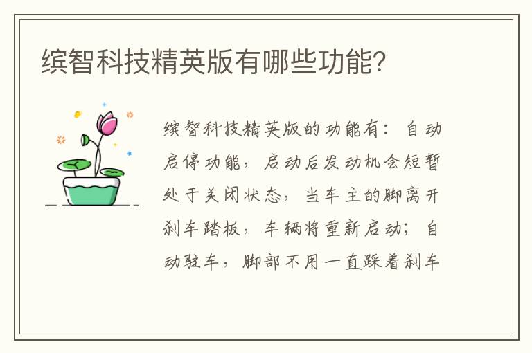 缤智科技精英版有哪些功能 缤智科技精英版有哪些功能