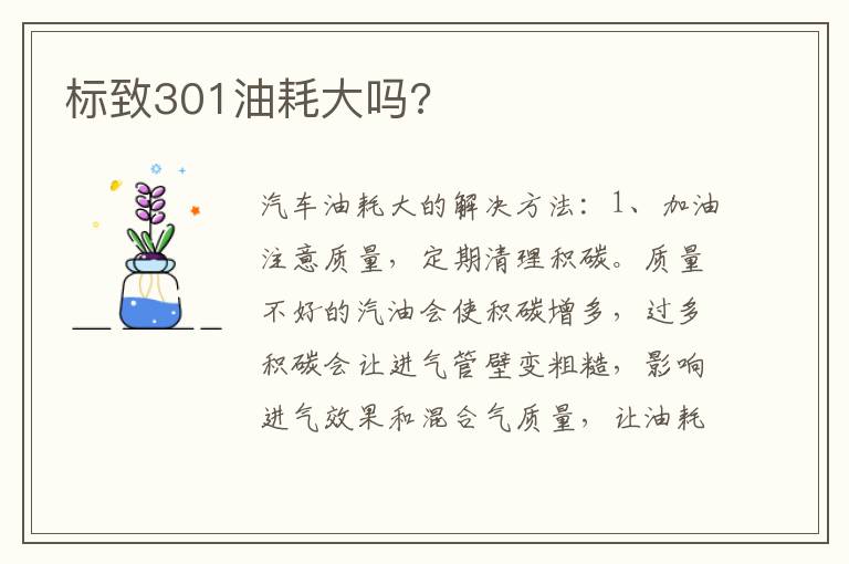 标致301油耗大吗 标致301油耗大吗