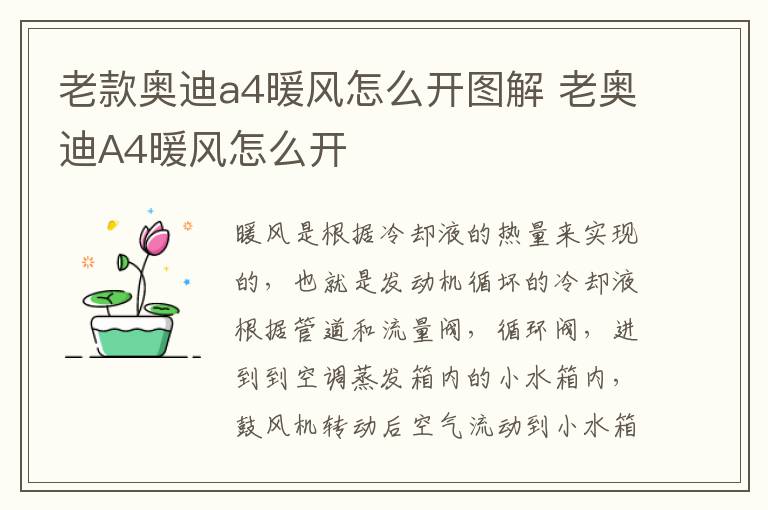 老奥迪A4暖风怎么开 老款奥迪a4暖风怎么开图解