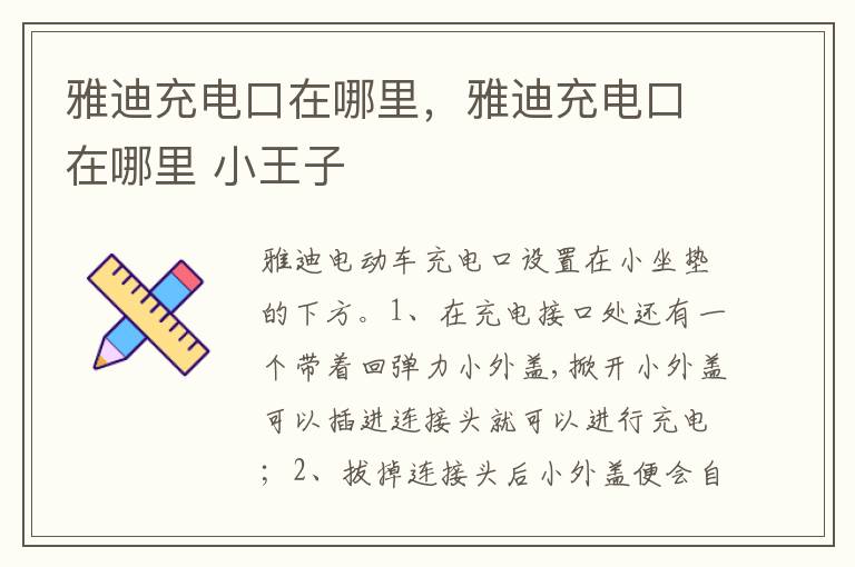 雅迪充电口在哪里 小王子 雅迪充电口在哪里