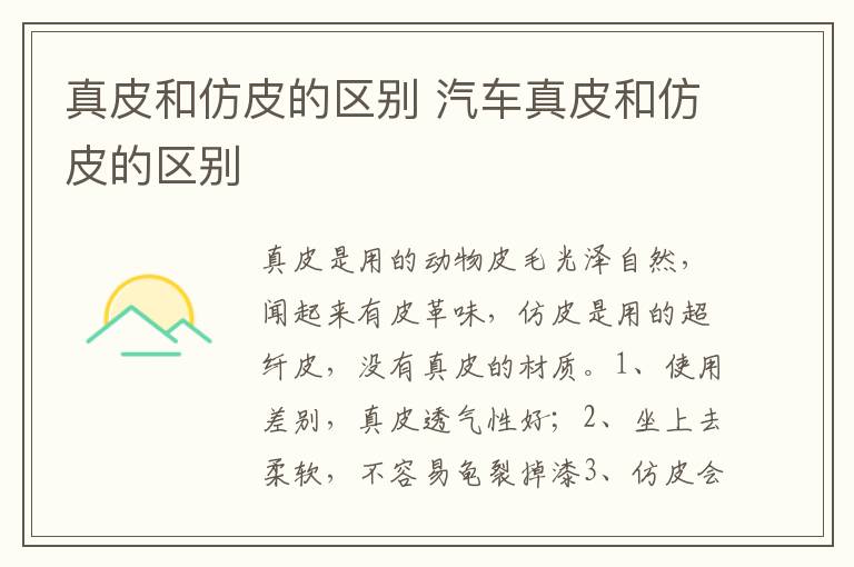 汽车真皮和仿皮的区别 真皮和仿皮的区别
