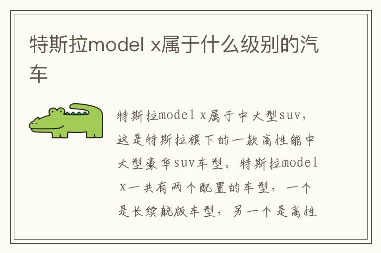 x属于什么级别的汽车 特斯拉model