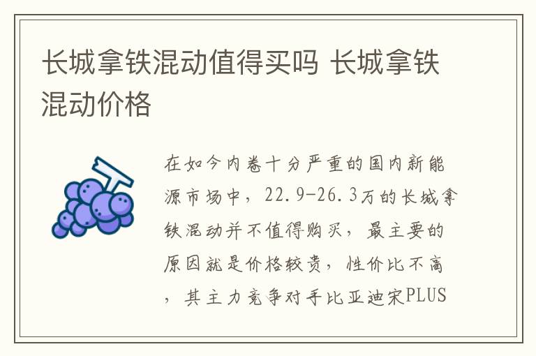 长城拿铁混动价格 长城拿铁混动值得买吗