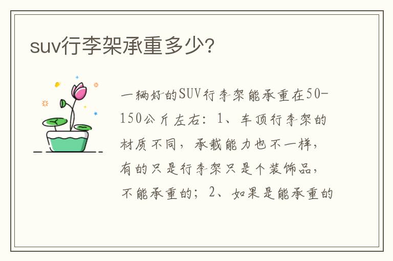 suv行李架承重多少 suv行李架承重多少