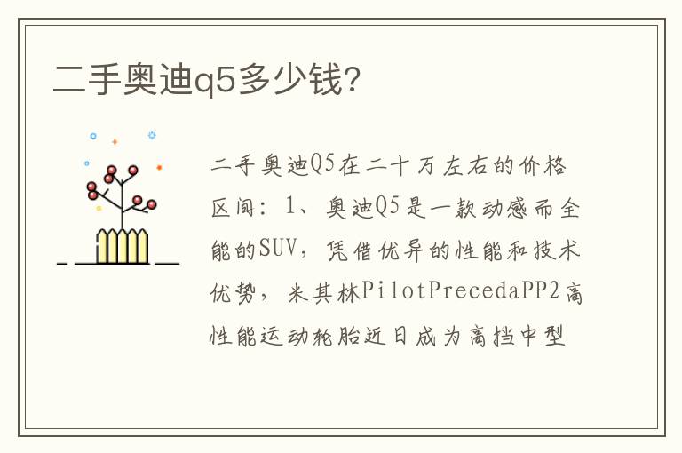 二手奥迪q5多少钱 二手奥迪q5多少钱