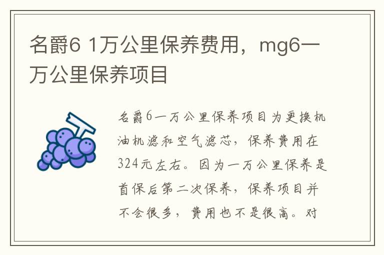 1万公里保养费用 mg6一万公里保养项目 名爵6