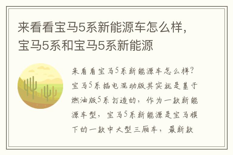 宝马5系和宝马5系新能源 来看看宝马5系新能源车怎么样