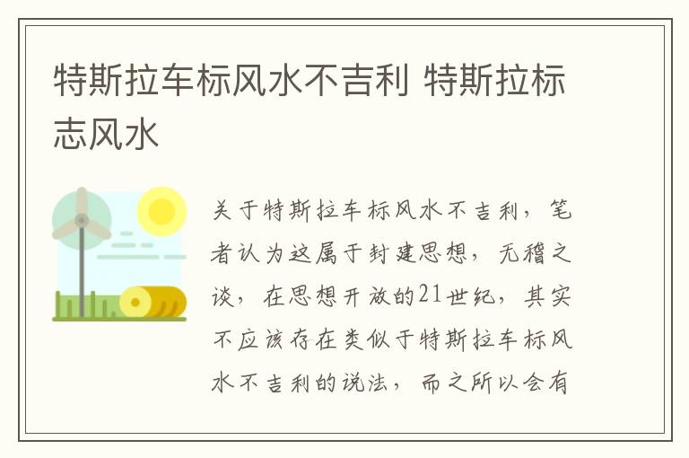 特斯拉标志风水 特斯拉车标风水不吉利