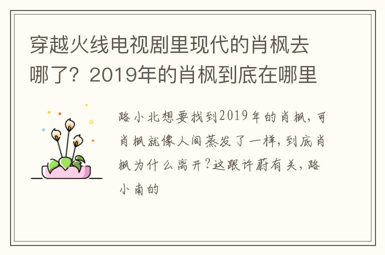 2019年的肖枫到底在哪里呢 穿越火线电视剧里现代的肖枫去哪了