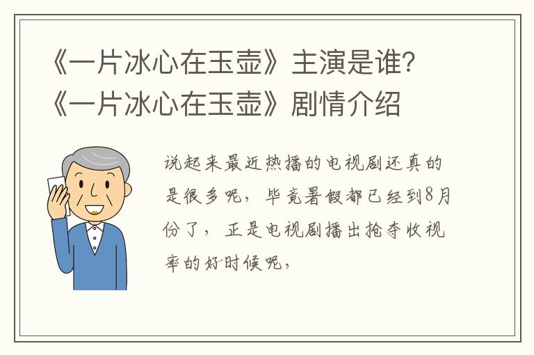 《一片冰心在玉壶》剧情介绍 《一片冰心在玉壶》主演是谁