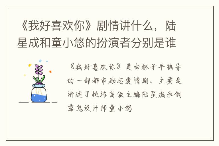 陆星成和童小悠的扮演者分别是谁 《我好喜欢你》剧情讲什么