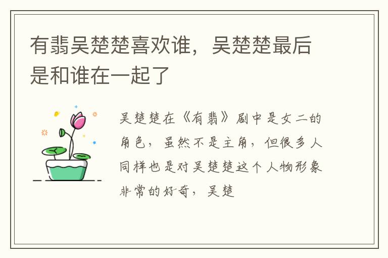 吴楚楚最后是和谁在一起了 有翡吴楚楚喜欢谁