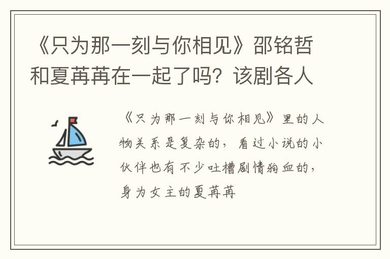 该剧各人物关系是怎样的 《只为那一刻与你相见》邵铭哲和夏苒苒在一起了吗