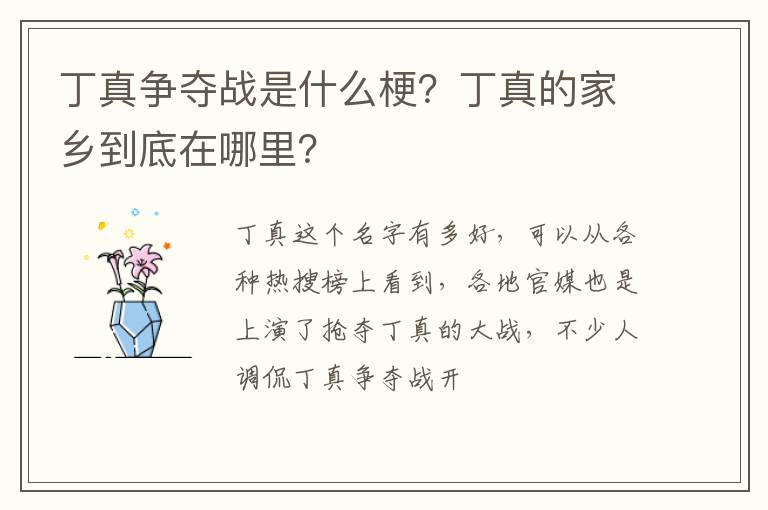 丁真的家乡到底在哪里 丁真争夺战是什么梗