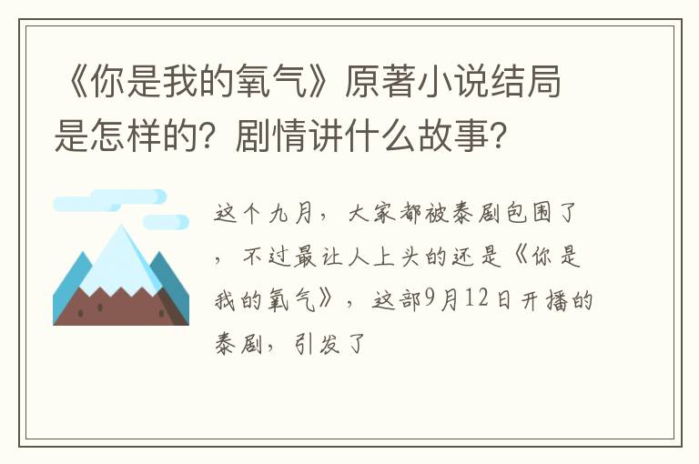 剧情讲什么故事 《你是我的氧气》原著小说结局是怎样的