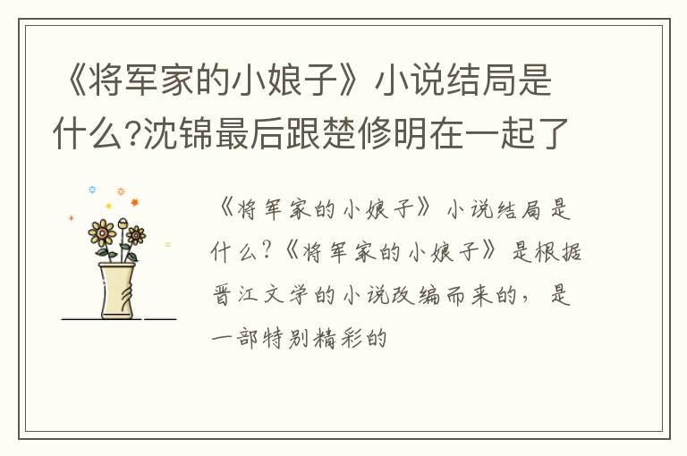 沈锦最后跟楚修明在一起了 《将军家的小娘子》小说结局是什么