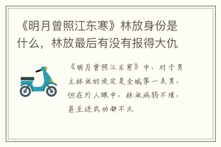 林放最后有没有报得大仇 《明月曾照江东寒》林放身份是什么