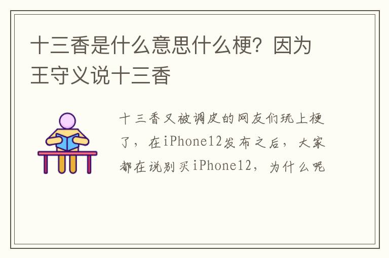 因为王守义说十三香 十三香是什么意思什么梗