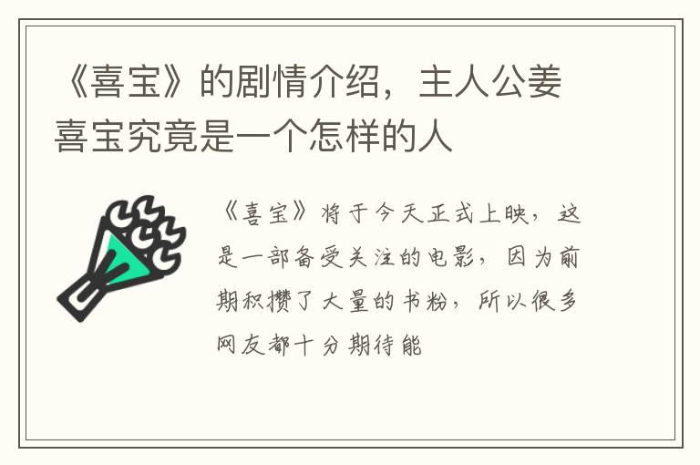 主人公姜喜宝究竟是一个怎样的人 《喜宝》的剧情介绍