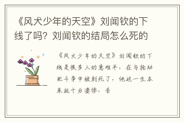 刘闻钦的结局怎么死的 《风犬少年的天空》刘闻钦的下线了吗
