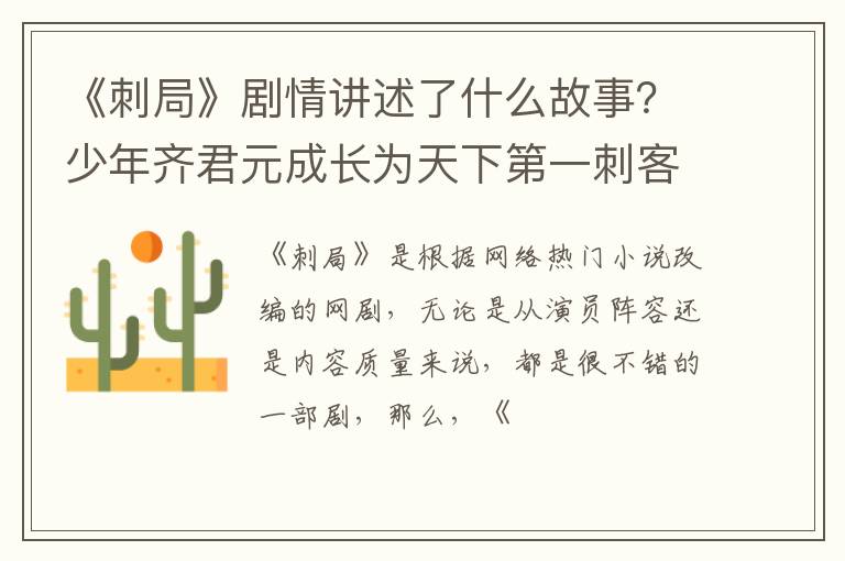 少年齐君元成长为天下第一刺客 《刺局》剧情讲述了什么故事