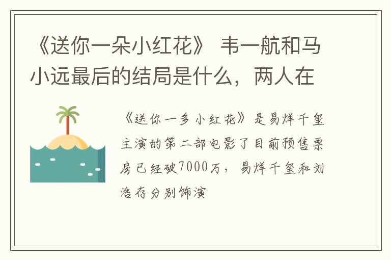 韦一航和马小远最后的结局是什么 两人在一起了吗 《送你一朵小红花》