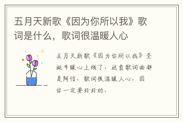 歌词很温暖人心 五月天新歌《因为你所以我》歌词是什么