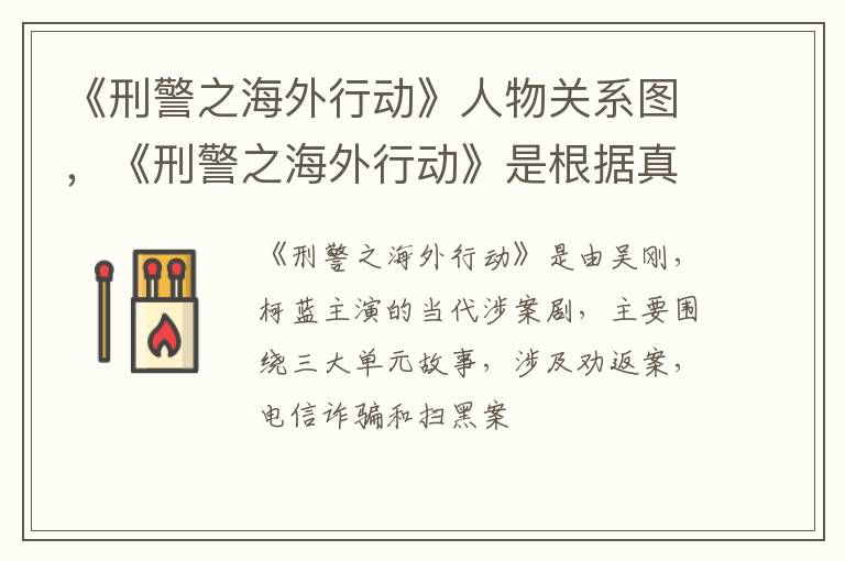 《刑警之海外行动》是根据真实案例改编的吗 《刑警之海外行动》人物关系图