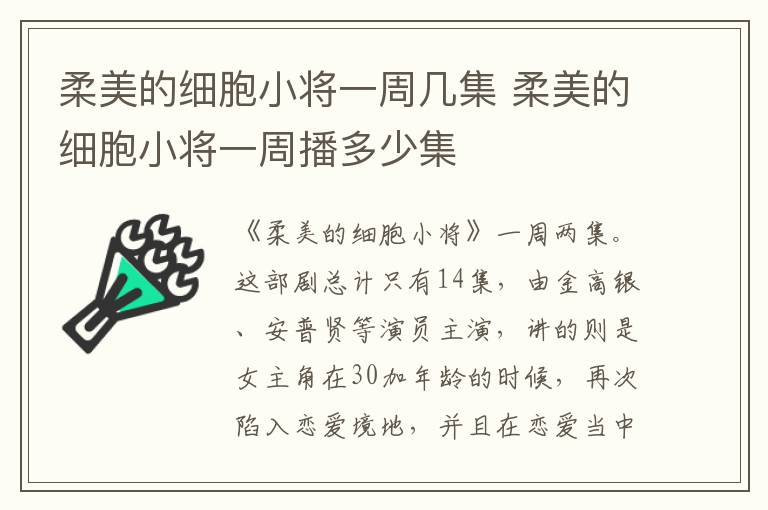 柔美的细胞小将一周播多少集 柔美的细胞小将一周几集