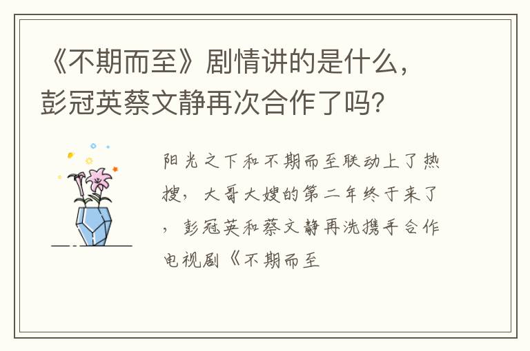 彭冠英蔡文静再次合作了吗 《不期而至》剧情讲的是什么