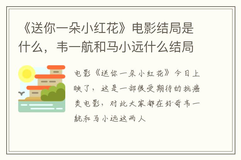韦一航和马小远什么结局 《送你一朵小红花》电影结局是什么