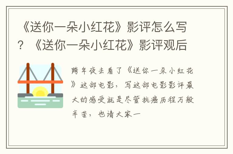 《送你一朵小红花》影评观后感 《送你一朵小红花》影评怎么写