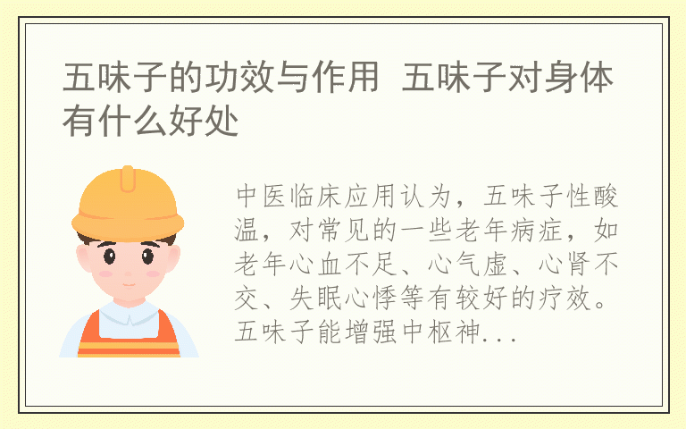五味子的功效与作用 五味子对身体有什么好处