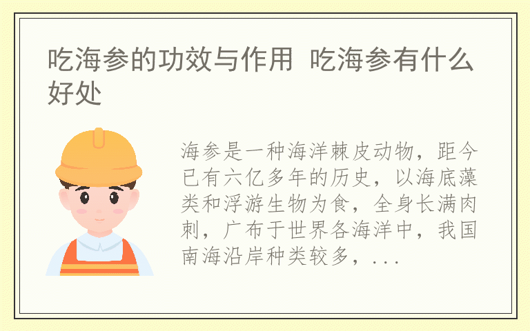 吃海参的功效与作用 吃海参有什么好处