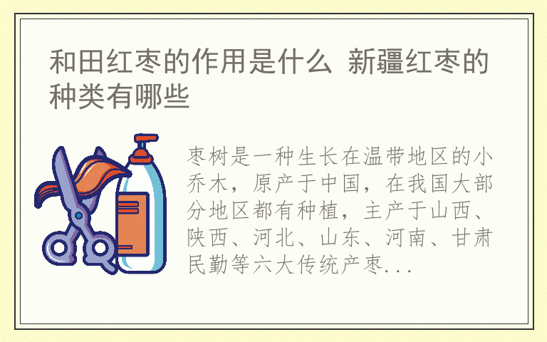 和田红枣的作用是什么 新疆红枣的种类有哪些