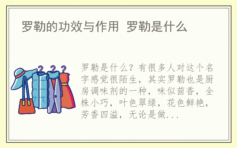 罗勒的功效与作用 罗勒是什么