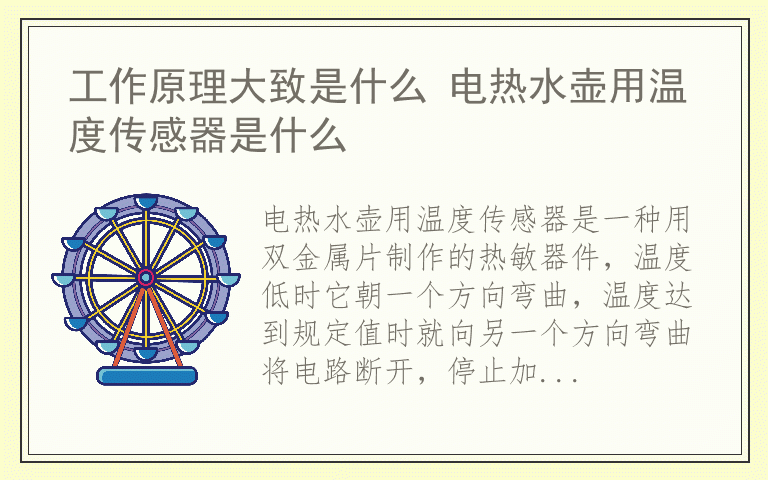 工作原理大致是什么 电热水壶用温度传感器是什么