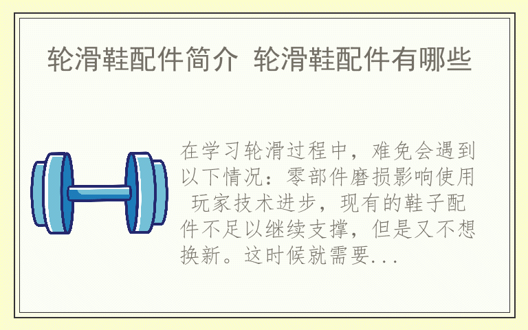 轮滑鞋配件简介 轮滑鞋配件有哪些