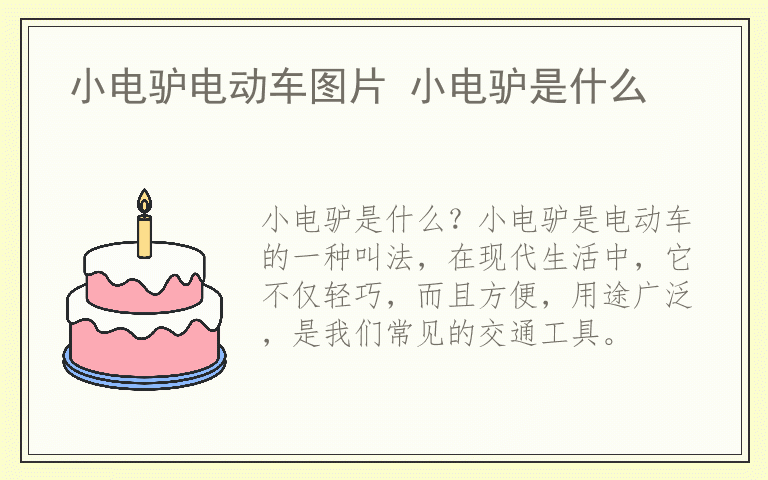 小电驴电动车图片 小电驴是什么