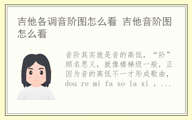 吉他各调音阶图怎么看 吉他音阶图怎么看