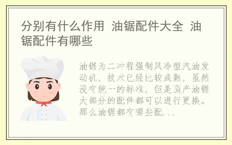 分别有什么作用 油锯配件大全 油锯配件有哪些
