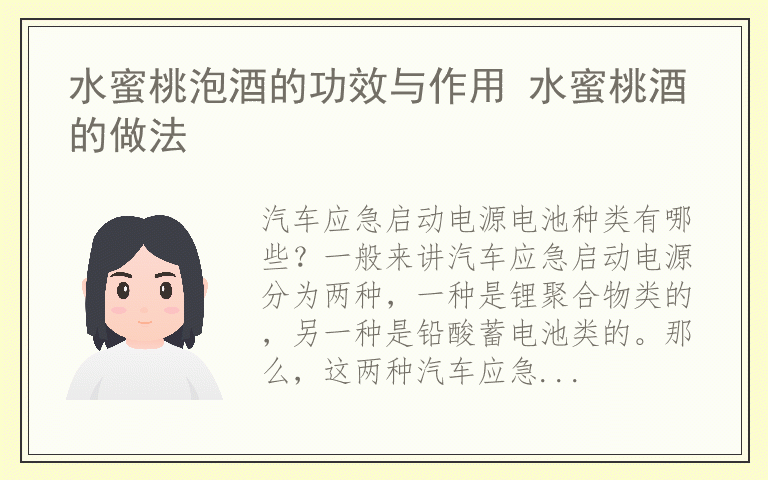 汽车应急启动电源电池种类有哪些