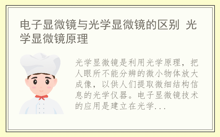 电子显微镜与光学显微镜的区别 光学显微镜原理