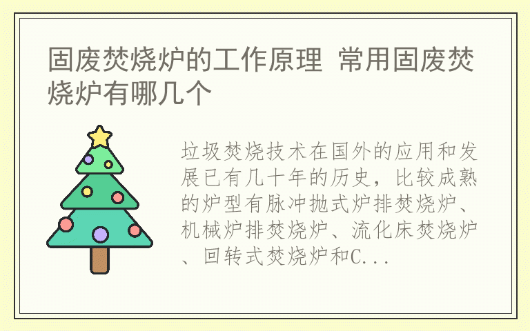 固废焚烧炉的工作原理 常用固废焚烧炉有哪几个