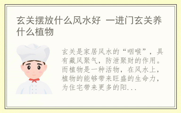 玄关摆放什么风水好 一进门玄关养什么植物